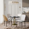 LeisureMod Verve 5-Piece Dining Set - 36" Round MDF Top Table, 4 Leather Dining Side Chairs - 2 of 4