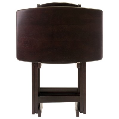Dylan Espresso Wood 5-Piece Snack Table Set