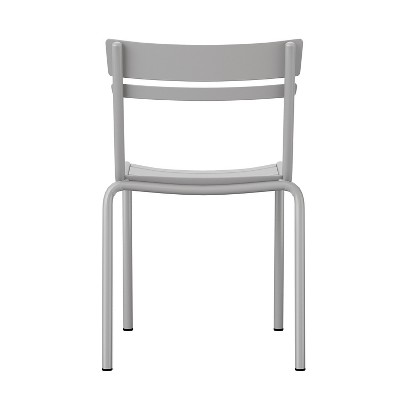 Sleek Silver Steel Stackable Modern Indoor-Outdoor Chair