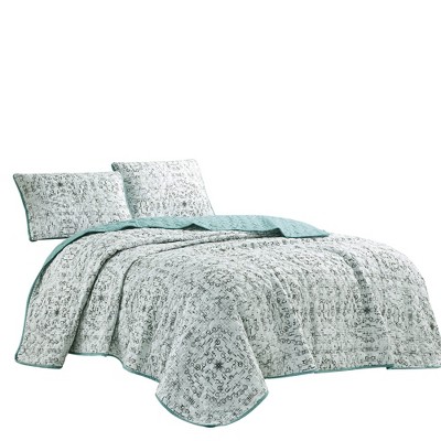Cullen Queen Organic Cotton Geometric Bedspread Set