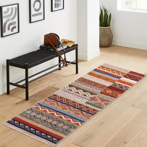 Machine Washable Rug for Living Room Modern Bedroom Rug Geometrci Patchwork Rug Large Rug Non Slip Throw Rugs Stain Resistant Carpet for Dining Room - 1 of 4
