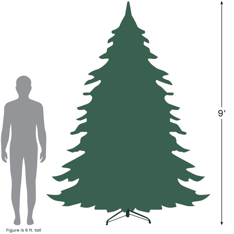 Northlight 9' Prelit Artificial Christmas Tree Slim Pine - Clear Lights, 4 of 5