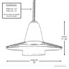 Urban Ambiance Luxury Contemporary Pendant Light,  7.5"H x 12"W,  Brushed Nickel Finish, UHP2430 - 4 of 4