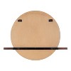 30" x 24" Fosset Round Frameless Mirror with Shelf Walnut Brown - Kate & Laurel All Things Decor: Chic Beveled Edge, Mango Wood - 4 of 4