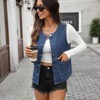 Coolmee Women's Sleeveless Jean Denim Jacket Button Down Vest Top Waistcoat Jeans Vests Tops - 4 of 4