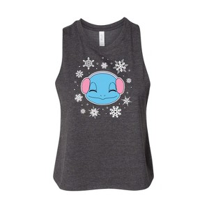 Women's Pokémon Squirtle And Snowflakes Graphic Racerback Tank - Heather Charcoal - Small - 1 of 2