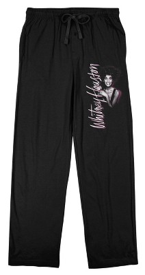 Whitney Houston Portrait Men's Black Sleep Pajama Pants