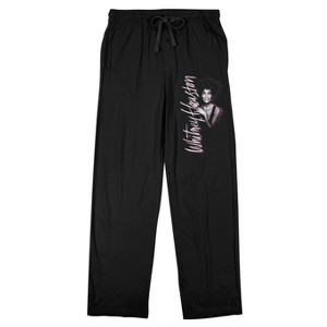 Whitney Houston Portrait Men's Black Sleep Pajama Pants - 1 of 2