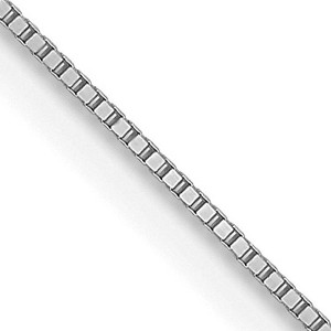 Black Bow Jewelry 0.5mm 14K White Gold Solid Box Chain Necklace - 1 of 4