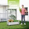 NAYSAYE Raised Garden Bed Planter Box Trellis Outdoor Resin Raised Garden Bed with Drain Plug for Climbing Plants, Light Gray, 43.4"*18.27"*64.29" - 2 of 4