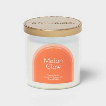 2-Wick Glass Jar 15oz Candle with Iridescent Sleeve Melon Glow - Opalhouse™