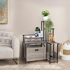 Large Hidden Litter Box Furniture with Storage Shelves, Enclosure Cabinet for Self-Cleaning & Traditional Litter Boxes, Grey - 2 of 4