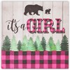 Sparkle and Bash 100-Pack It's a Girl Party Napkins, Pink Buffalo Plaid Disposable Paper Baby Shower, Gender Reveal - 3 of 4