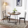 2-Person Round Dining Set - Space-Saving Table & Upholstered Chairs, Modern Kitchen Set for Small Spaces - 4 of 4