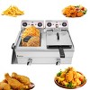 BestParts 16L Double Tank Stainless Steel Deep Fryer with Faucet, 3400W Max, 8L+8L Capacity, Blue Large Handle - 2 of 4