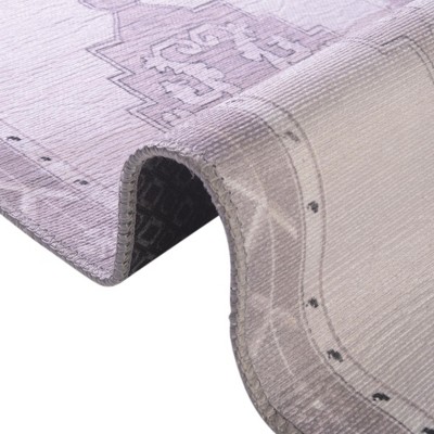 White Gray Octagon Chenille Flat Woven Area Rug