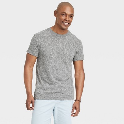 Men's Short Sleeve Crewneck T-Shirt - Goodfellow & Co™ Light Gray L