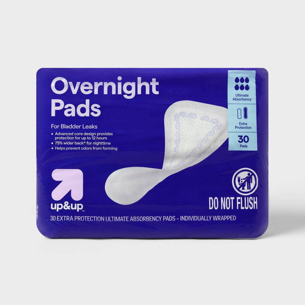 Incontinence Pads - Overnight Bladder Control - 30ct - up&up™