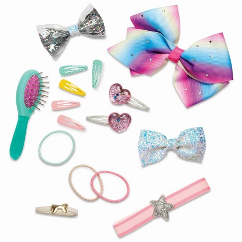 Glitter Girls Hair Play Bows, Clips, & Styling Set For Kids & 14