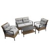 Outdoor Steel Frame Patio Furniture Set with Cushions – 4-Piece Sectional, Weather-Resistant, Deep Seating for Garden, Balcony-Coolbibila - 2 of 4