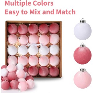 25Pcs Indoor Christmas Ball Ornaments, 3.15in Flocked Plastic Balls Hanging Decor for Xmas Tree, Home, Office, Holiday, Party, Wreaths, Fireplaces - 1 of 4