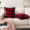 PAVILIA Set of 2 Pom Pom Throw Pillow Covers, Decorative Pompom Fringe Square Cushion Cases for Couch Sofa Bed - 2 of 4
