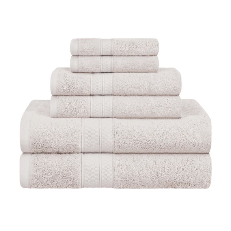 Plush and Highly Absorbent Greenbury Rayon from Bamboo and Cotton Blend Plush and Durable Modern Assorted 6-Piece Towels Set by Blue Nile Mills, 1 of 6