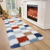 Shag Area Rug Modern Checkered Plush Fuzzy Rugs for Living Room Ultra-Soft Thick Furry Accent Carpet for Bedroom Contemporary Indoor Floor Mat - 2 of 4