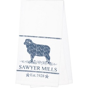 Sawyer Mill Blue Lamb Muslin Bleached White Tea Towel 19x28 - 1 of 4