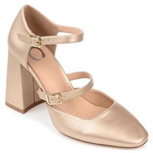 Journee Collection Womens Isadorah Mary Jane Mid Block Heel Square Toe Pumps - 1 of 4