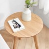 FONTOI End Tables Slim Side Table Morden Wooden End Table, Sturdy Tripod Stand, Elegant Accent Furniture, Beige, 17.72"*17.72"*19.69" - 2 of 4