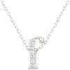 Slickblue 16" Adjustable Rhodium Initial Necklace, Pave Set Cubic Zirconia, Choose from f/v/w/z Letters - 3 of 3