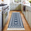 Indoor Modern Stripe Fringed Carpet Retro Soft Low Pile Machine Washable Non Slip Easy Care Lightweight Foldable Area Rugs Room Decor - 2 of 4