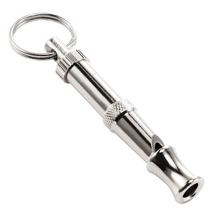 Unique Bargains Metal Adjustable Sound Pitch Lightweight Dog Whistle with Keychain Silver Tone 1 Pc - 1 of 4