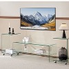 NicBex C Shaped Side Table Simple Modern End Table with Wheels, 2-Tier Storage Shelf and Glass Tabletop for Bederoom, Living Room - 3 of 4