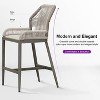 PURPLE LEAF 2 Pieces Bar Stools Patio Modern Rattan Barstools Aluminum Woven Tall Bar Chairs with Cushions for Outdoor Kitchen Island Garden - 4 of 4