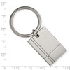 Black Bow Jewelry Stainless Steel & CZ Polished & Grooved Rectangle Key Chain - 2 of 3