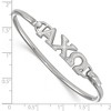 Black Bow Jewelry Sterling Silver Alpha Chi Omega Greek Life Bangle Bracelet 7 Inch - 2 of 3