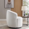 25.6"Swivel Accent 360°Swivel  Armchair Barrel Chair With Black Powder Coating Metal Ring，White+Velvet - 3 of 4