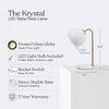 Brightech Krystal Mid-Century (Includes LED Light Bulb) Marble Base Arc Desk Table Lamp Antiqued Brass - 3 of 4
