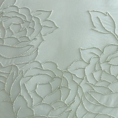 Full/Queen Green Cotton Floral Comforter Set