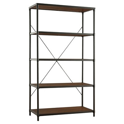 72" Webster 4 Shelf Mixed Media Bookshelf Black - Inspire Q