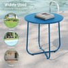 Patio Round Side table, Modern Industrial Style w/Metal Frame - 4 of 4