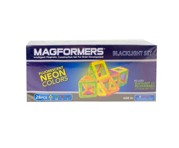 Magformers Neon 28 PC Blacklight Set