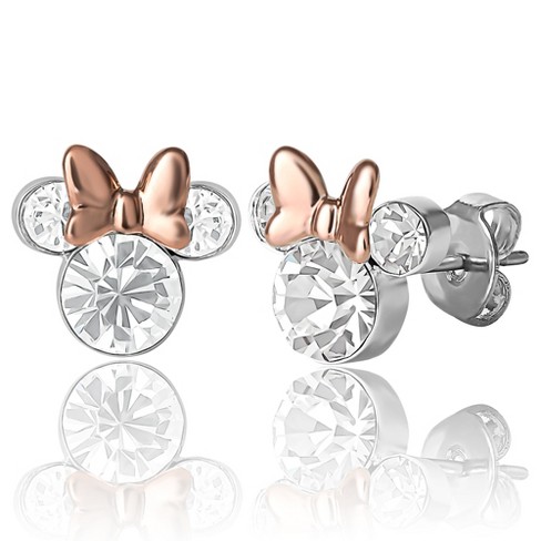 Minnie Mouse Birthstone Earrings 10K Gold Stud