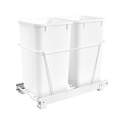 Rev-A-Shelf RV-PB Series Pull-Out Kitchen Waste Containers with White Steel