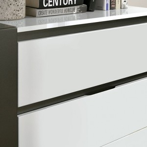 Pape Contemporary 5 Drawer Chest White/Metallic Gray - miBasics - 1 of 4