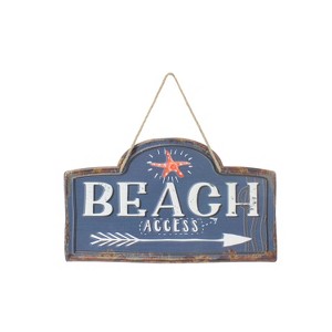 Beachcombers Metal Blue Beach Access Sign 15.13 x 8.88 x 0.19 Inches. - 1 of 3