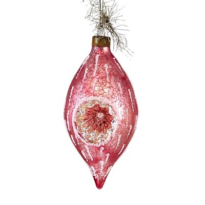 Cody Foster 5.0 Inch Victorian Indent Pink Reflector Tree Ornaments