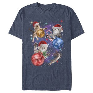 Men's Lost Gods Xmas Cats in Space T-Shirt - 1 of 4